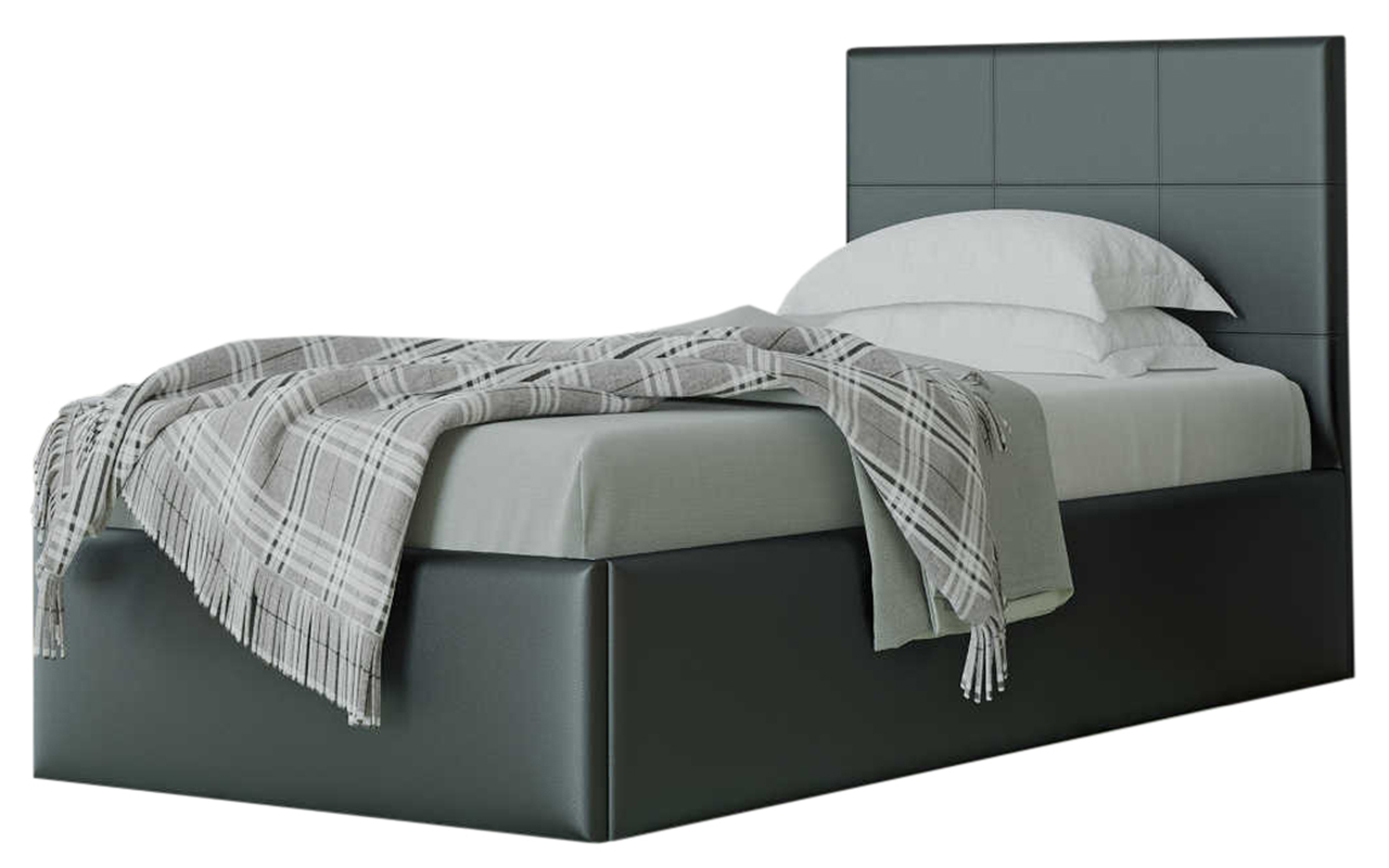 Односпальная мягкая кровать с подъемным механизмом 90х200
